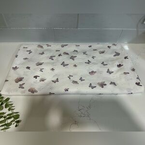 Pottery Barn Kids White Flat Sheet With Butterflies Organic Cotton 100% SZ FULL